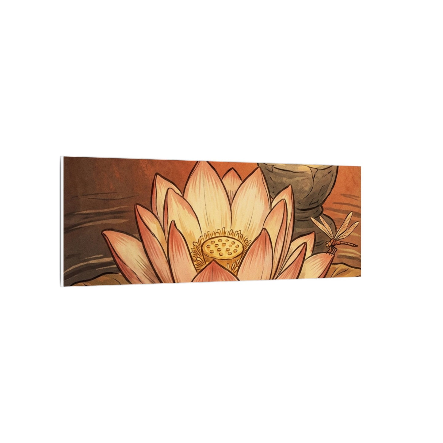 Lotus Flower Summer Canvas Art | Zen Contemplative Design