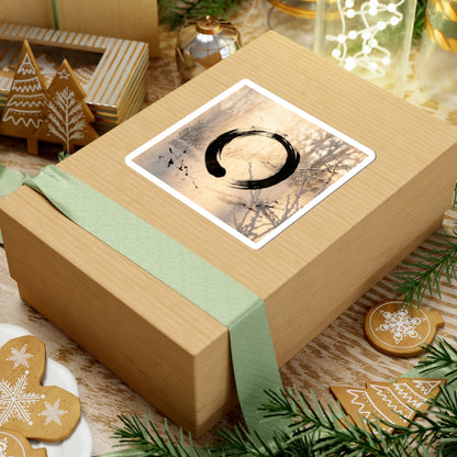 Shoji Screen Sticker | Winter Zen Enso Art Art Print