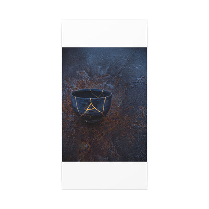 Rust Patina Winter Canvas Art | Kintsugi Healing Design
