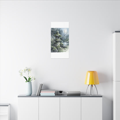 Moonlight Stone Lantern Canvas Art - Japandi Seijaku