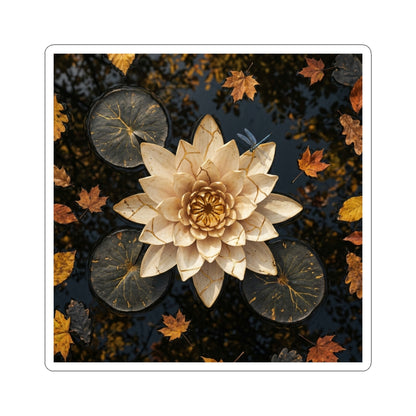 Lotus Flower Gold Repair Sticker | Beautiful Kintsugi Art Art Print