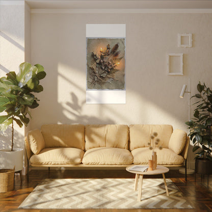 Dried Flowers Texture Canvas Art | Warm Japandi Art