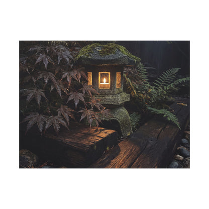 Moody Moonlit Garden Canvas Art - Shadow Zen Dark Japandi
