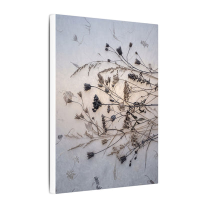 Elegant Dried Flowers Canvas Art - Japanese Pattern Japandi