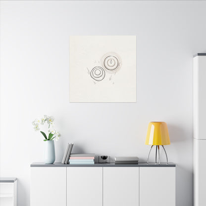 River Stones Canvas Art | Winter Japandi Minimal Line Art
