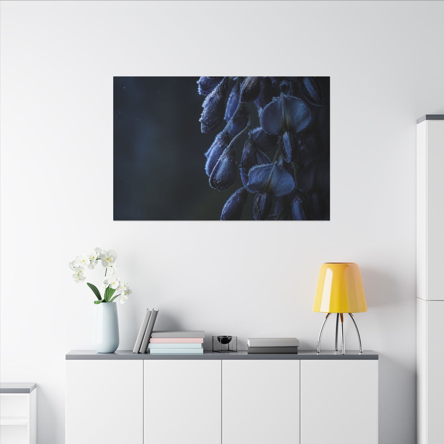 Winter Wisteria Shadow Zen Canvas Art | Atmospheric Decor