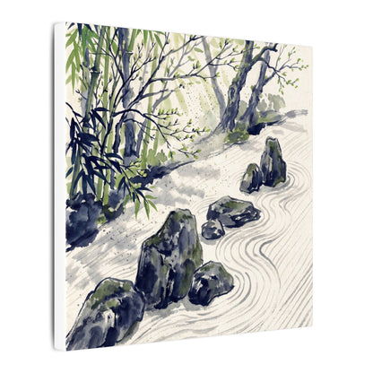 Dappled Rock Garden Canvas Art - Zen Mono No Aware