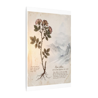 Winter Mountain Mist Herbarium Canvas Art | Earthy Decor
