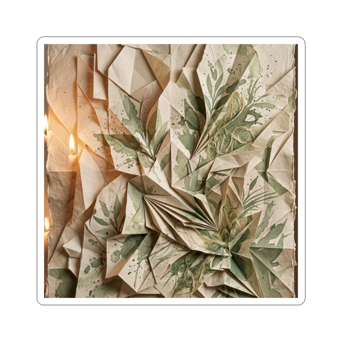 Paper Fold Summer Sticker | Japandi Earthy Design Art Print