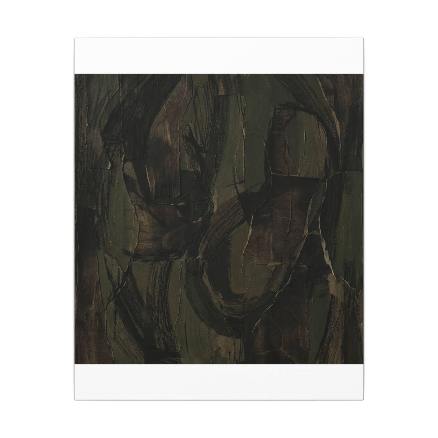 Mixed Media Dark Japandi Textured Canvas Art