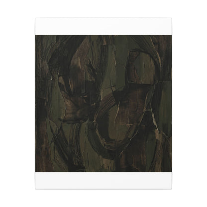 Mixed Media Dark Japandi Textured Canvas Art