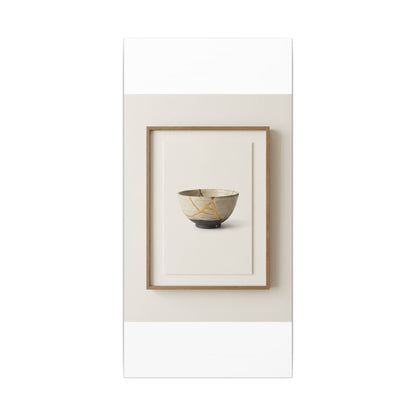 Kintsugi Charcoal Canvas Art
