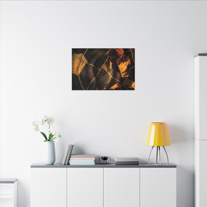 Resilient Shadow Play Canvas Art - Crackle Gold Kintsugi