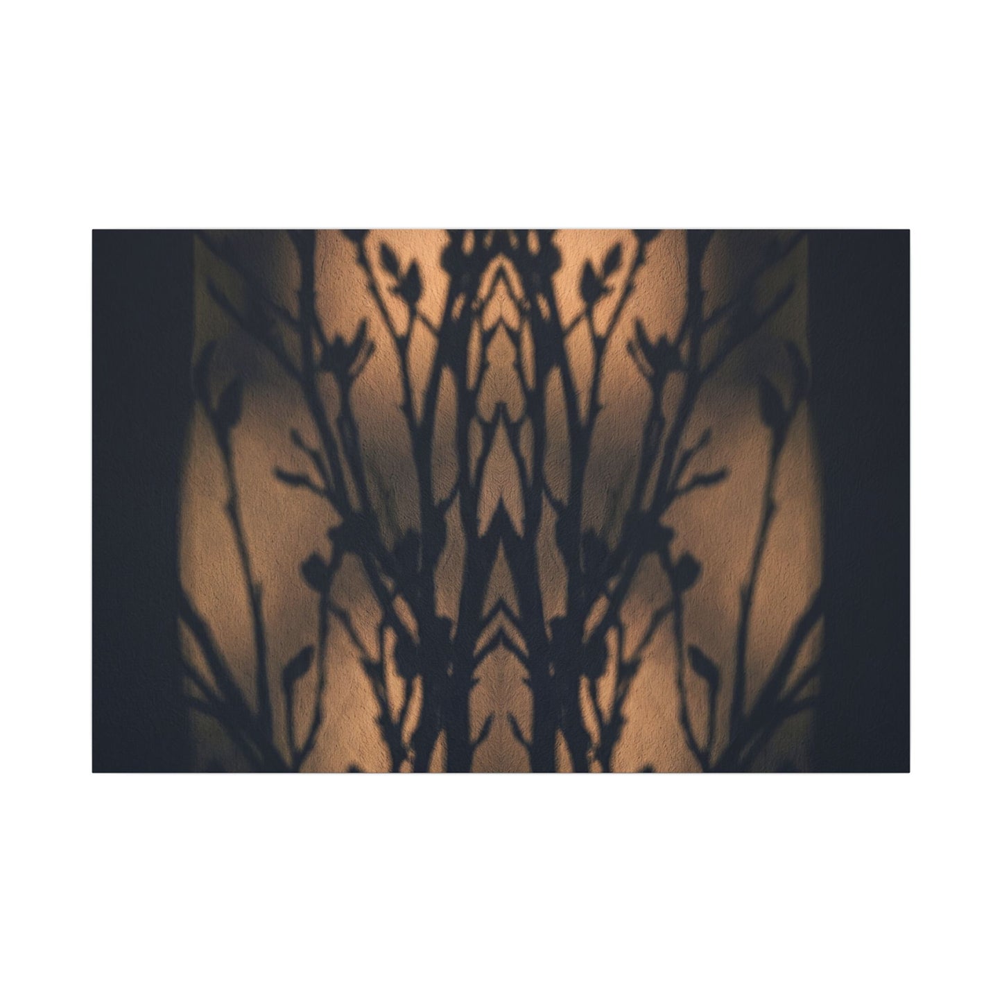 Dark Japandi Shadow Play in Golden Hour | Shadow Zen Canvas Art