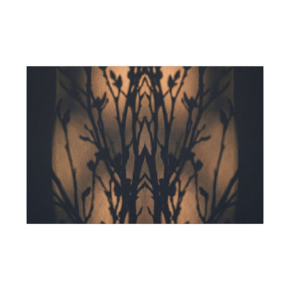 Dark Japandi Shadow Play in Golden Hour | Shadow Zen Canvas Art