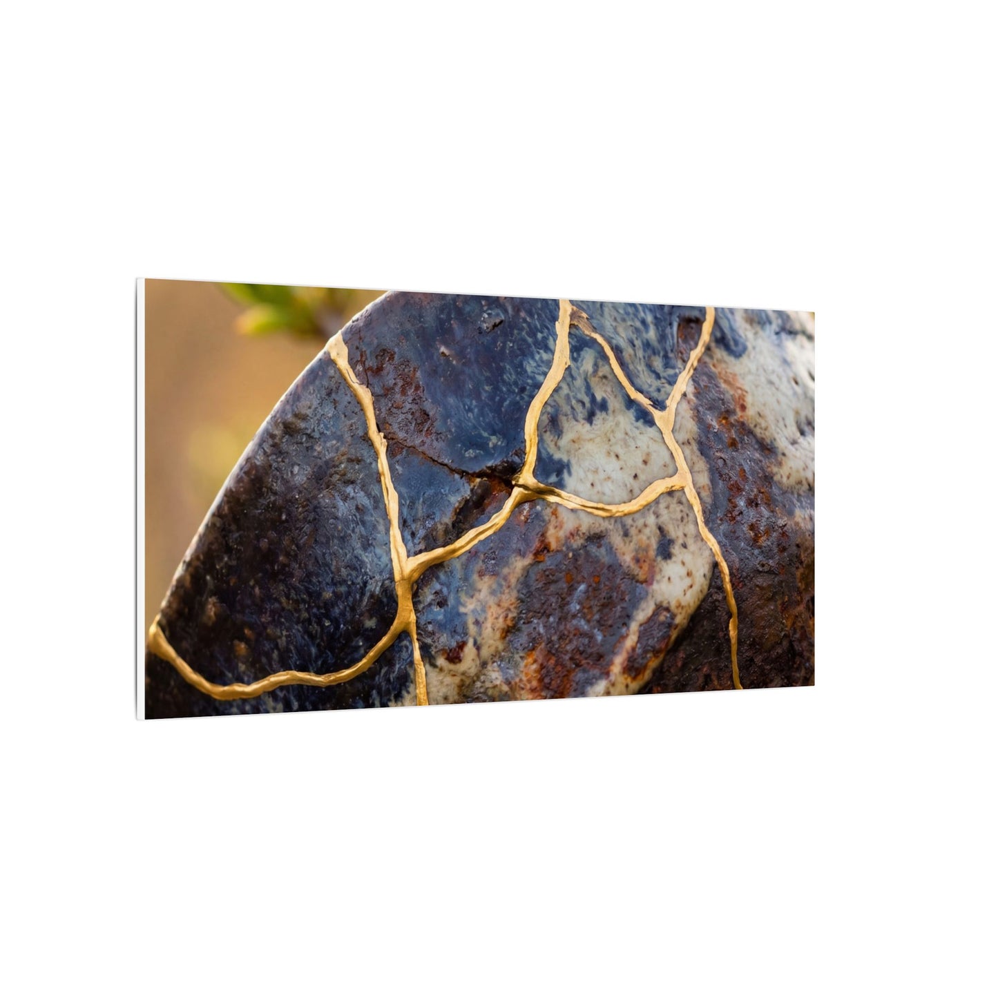 Fukinsei Rust Patina Canvas Art - Kintsugi Gold Repair