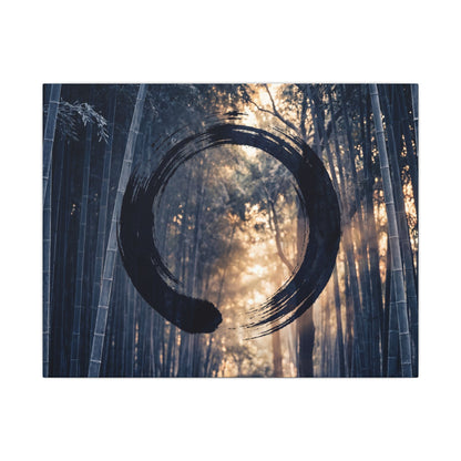 Bamboo Grove Canvas Art | Winter Zen Enso Art Art Print