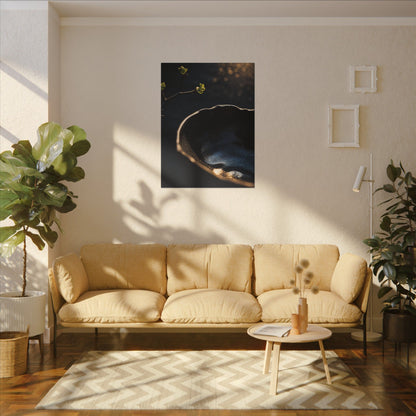 Ma Ceramic Bowl Canvas Art - Dark Japandi Shadow Zen