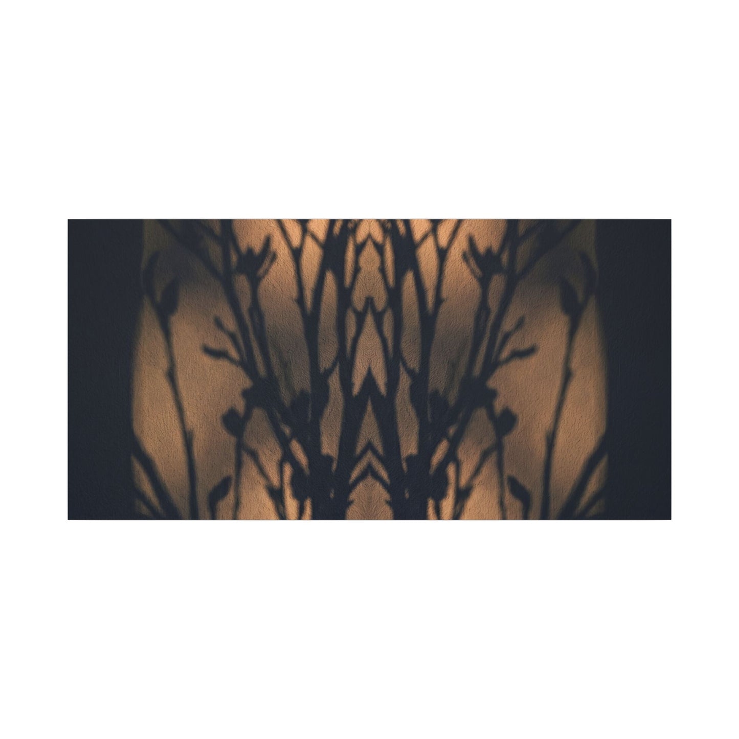 Dark Japandi Shadow Play in Golden Hour | Shadow Zen Canvas Art