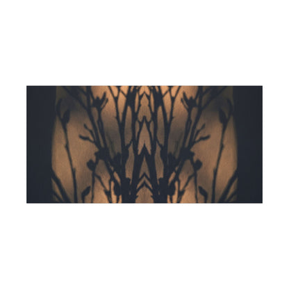 Dark Japandi Shadow Play in Golden Hour | Shadow Zen Canvas Art