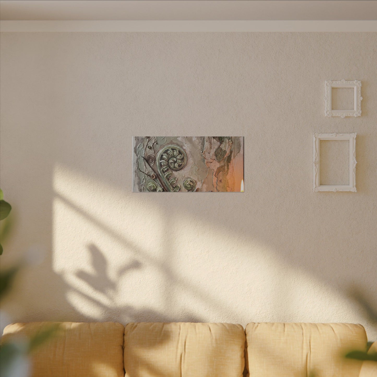 Datsuzoku Fern Unfurling Canvas Art - Japandi Texture