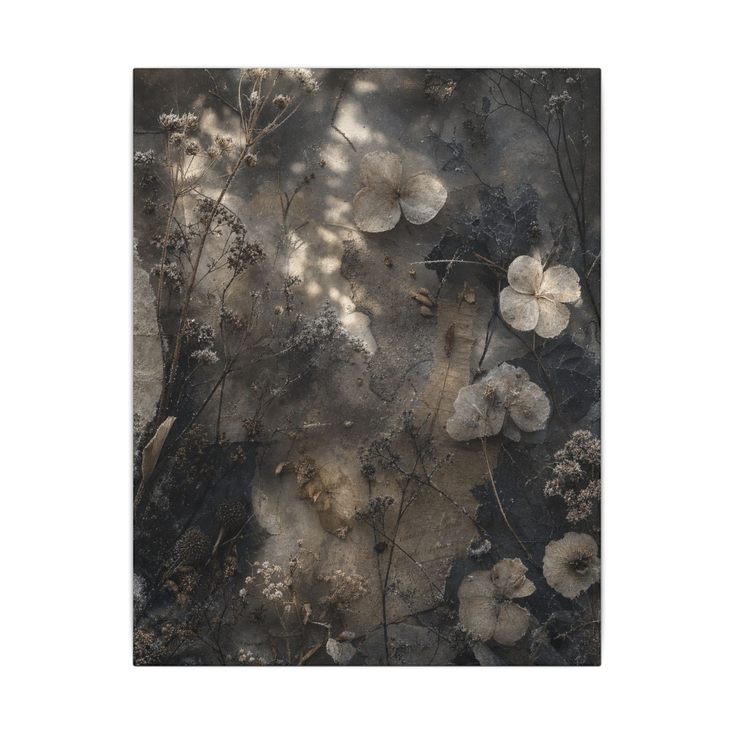 Winter Dried Flowers Texture Canvas Art | Elegant Decor