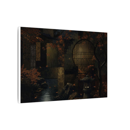 Moonlight Moonlit Garden Canvas Art - Dark Japandi Shibui