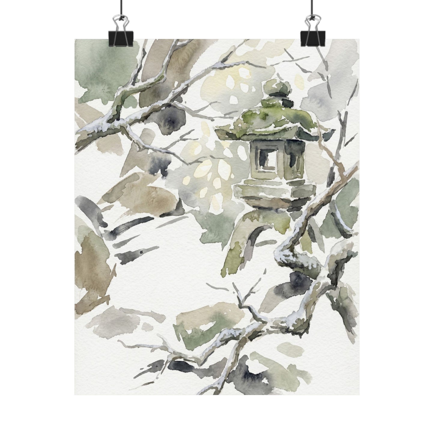 Dappled Stone Lantern Wall Art Print - Japandi Ma Art Print