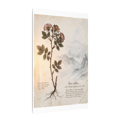 Winter Mountain Mist Herbarium Canvas Art | Earthy Decor
