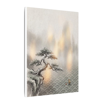 Pine Tree Canvas Art | Winter Japandi Japanese Pattern Art