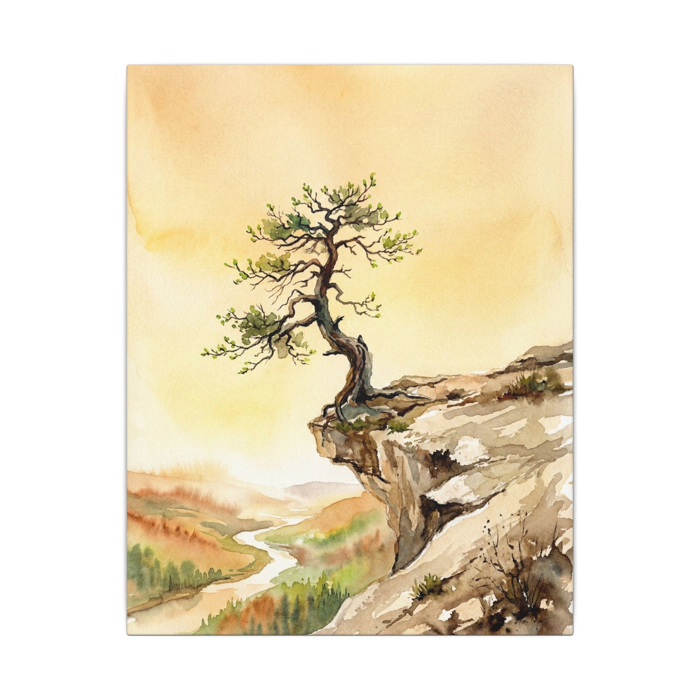 Golden Hour Pine Tree Canvas Art - Japandi Fukinsei