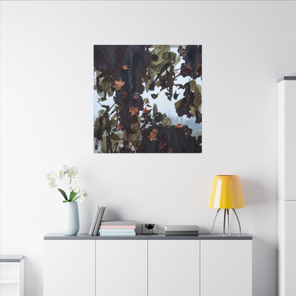Rust Patina Charcoal Ink Canvas Art | Sophisticated Dark Japandi Art