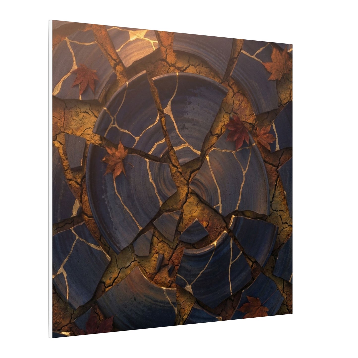Autumn Cracked Earth Gold Repair Canvas Art | Philosophical Decor