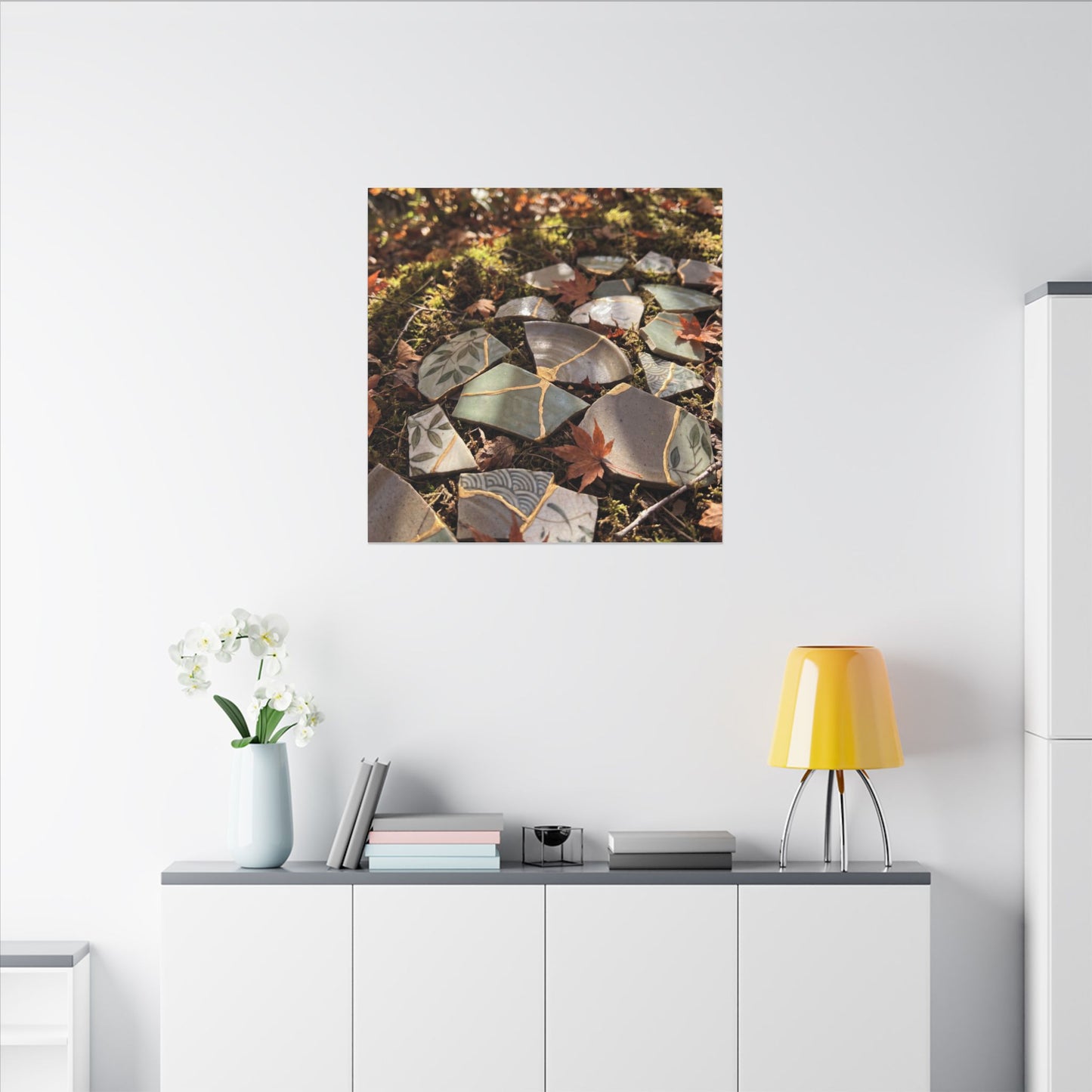 Broken Pottery Japanese Pattern Canvas Art | Elegant Japandi Art