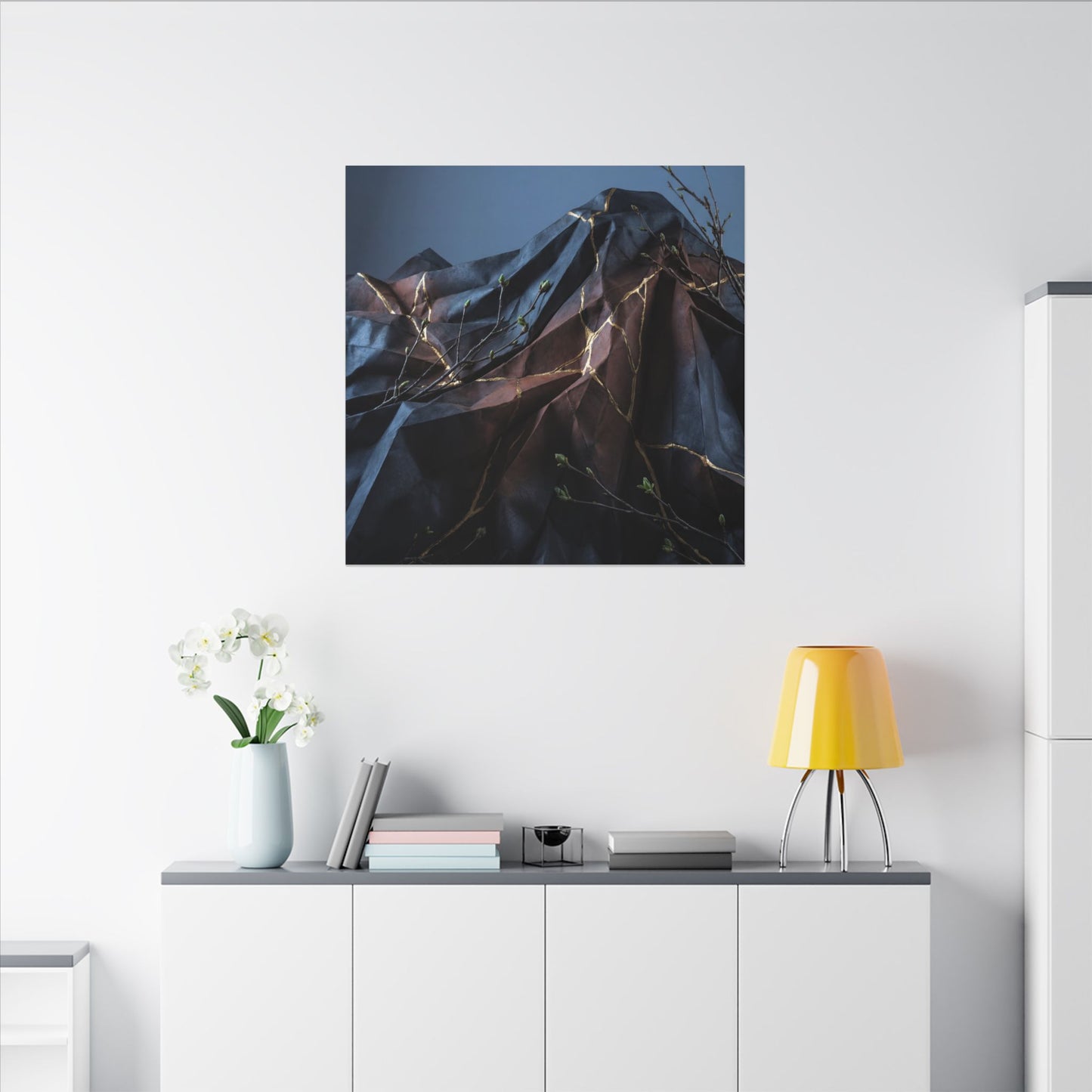 Paper Fold Broken Beauty Canvas Art | Philosophical Kintsugi Art