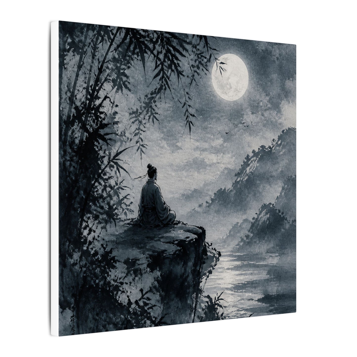 Ink Brushstroke Sumi E Canvas Art | Serene Zen Art