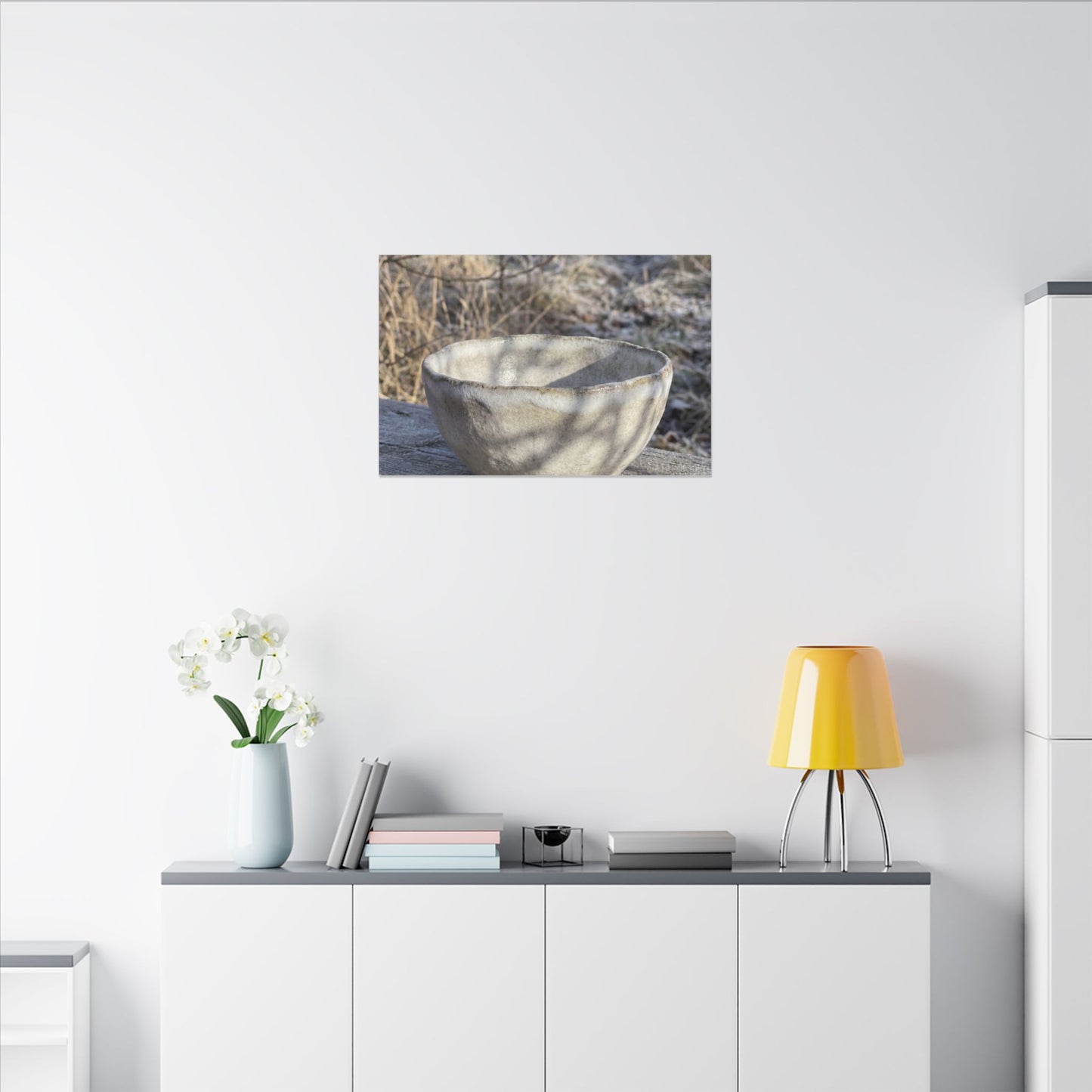 Dappled Ceramic Bowl Canvas Art - Japandi Fukinsei