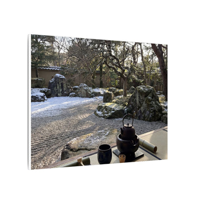 Winter Tea Ceremony Karesansui Canvas Art | Serene Decor