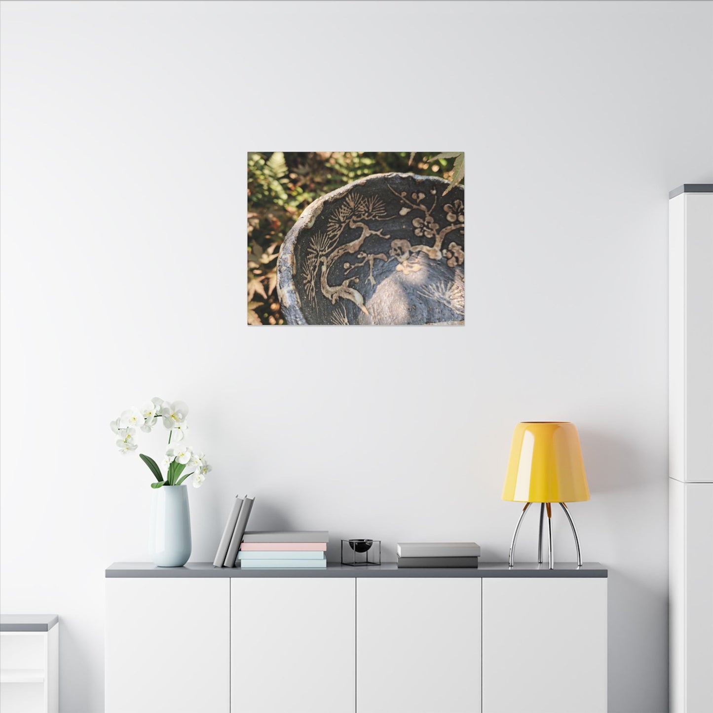 Ceramic Bowl Canvas Art | Summer Japandi Japanese Pattern Art