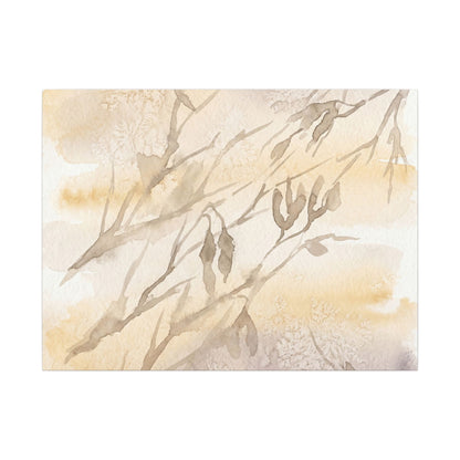 Shadow Play Winter Canvas Art | Japandi Warm Design