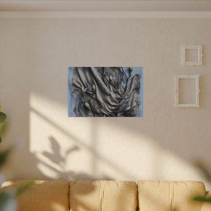 Japandi Silk Drape in Moonlight | Texture Canvas Art