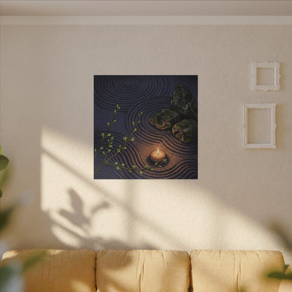 Mono No Aware Rock Garden Canvas Art - Zen Ukiyo E Inspired