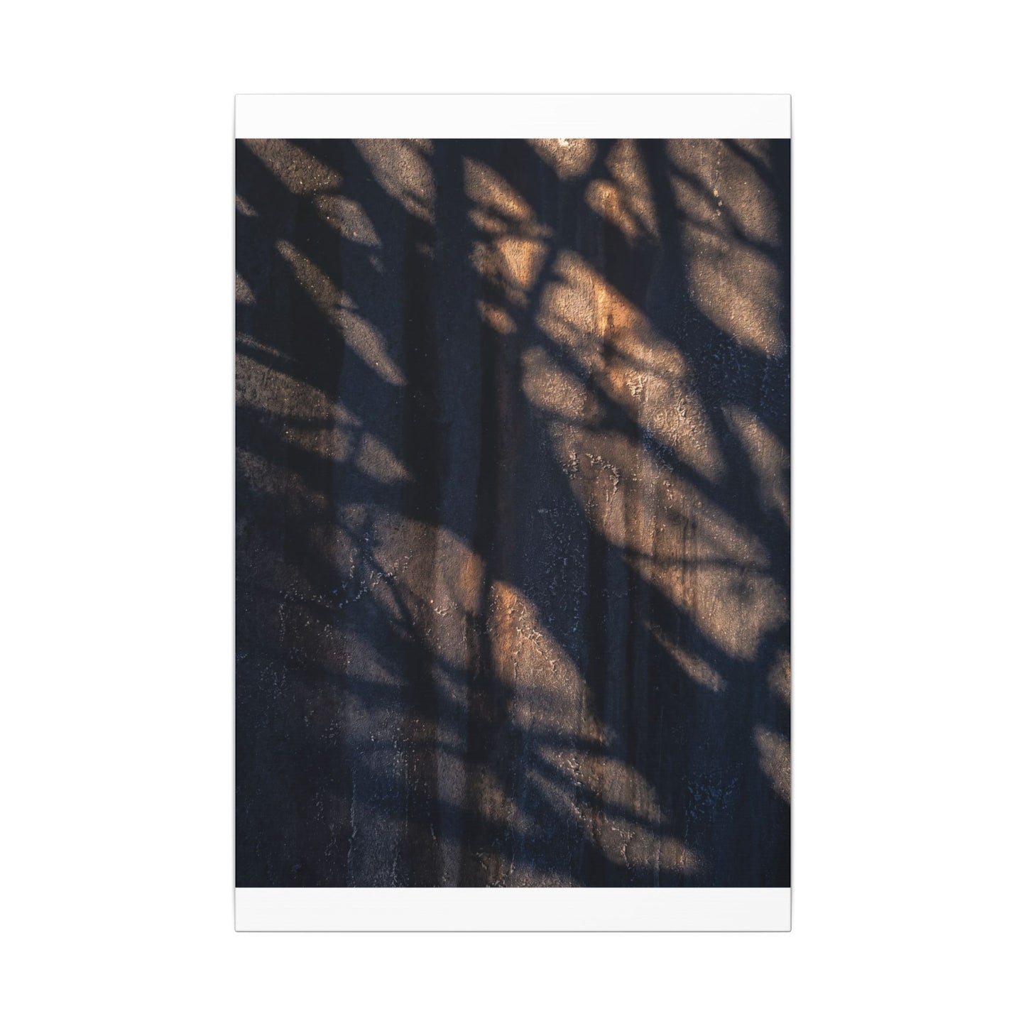 Dark Japandi Shadow Play in Golden Hour | Shadow Zen Canvas Art
