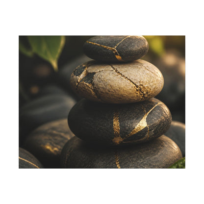 Summer River Stones Broken Beauty Canvas Art | Healing Decor