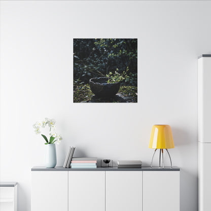 Dappled Ceramic Bowl Canvas Art - Dark Japandi Datsuzoku
