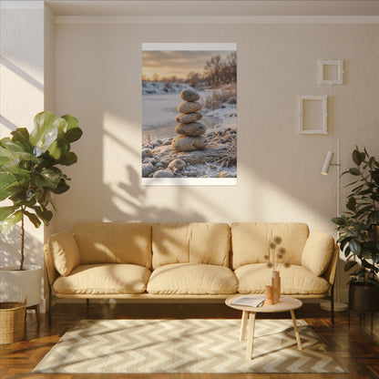 Ma River Stones Canvas Art - Japandi Japanese Pattern