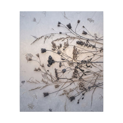 Elegant Dried Flowers Canvas Art - Japanese Pattern Japandi