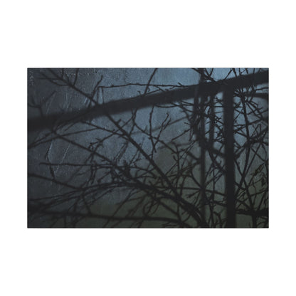 Moonlight Shadow Play Canvas Art - Dark Japandi Shibui