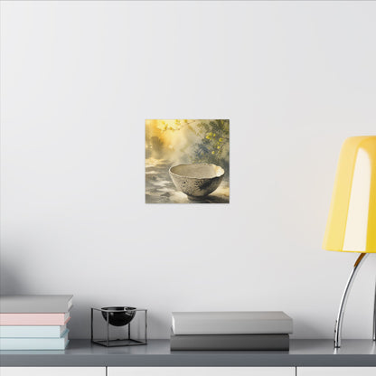 Cozy Ceramic Bowl Canvas Art - Watercolor Japandi