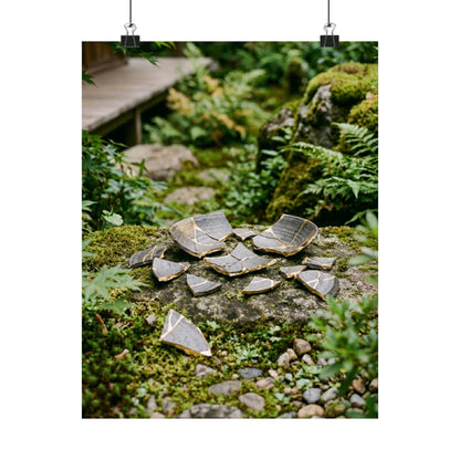 Broken Pottery Gold Repair Wall Art Print | Beautiful Kintsugi Art